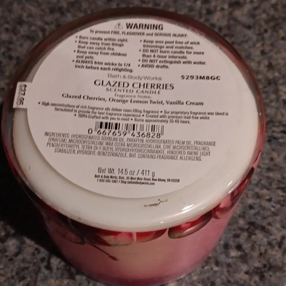 Bath & Body Works Pink Candle with Mint Lid